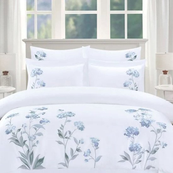 Постельное белье Люкс сатин с вышивкой-  2258-6 Евро