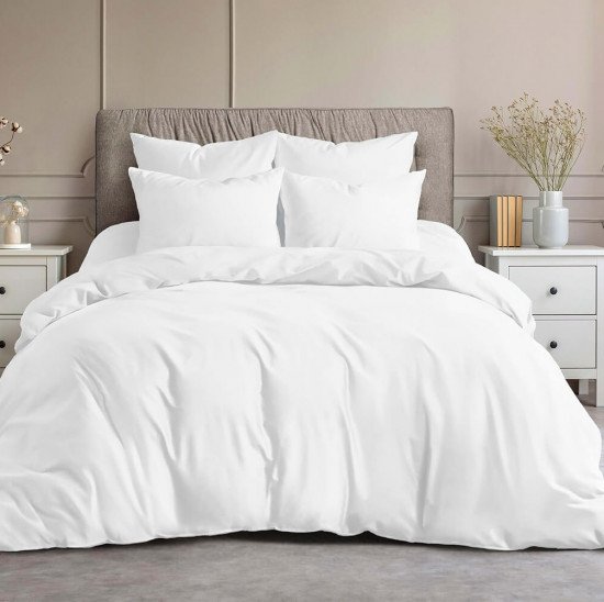 Постельное белье Сатин "Nova" Как в отеле- белый Дуэт (семейное)