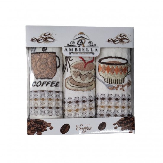 Комплект полотенец для кухни 3 шт. "Ambiella" Кофе 35*50 см