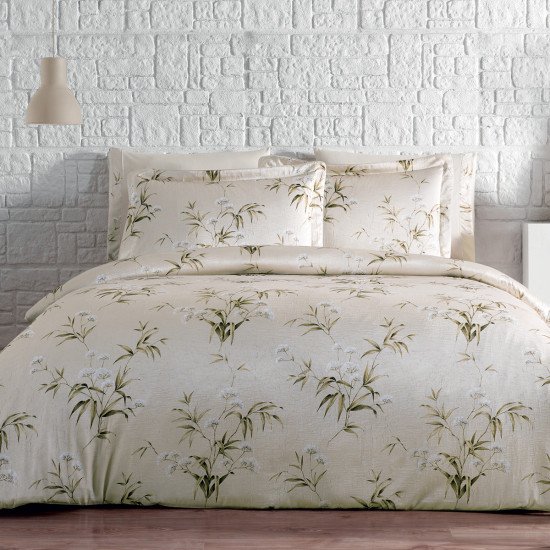 Постельное белье Сатин/шелк- Justine бежевый Евро