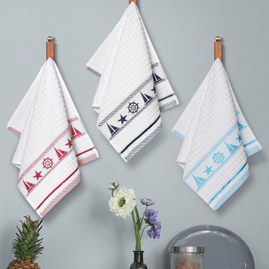 Комплект махровых полотенец для кухни 3 шт. "Karna" Sail 30*50 см