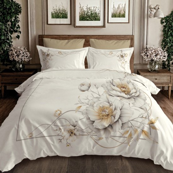 Постельное белье Мако-сатин Модель №3- 4079 Элегия Евро