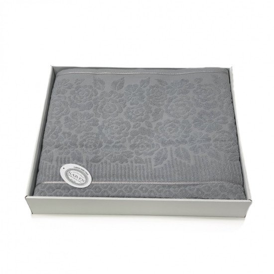 Покрывало-простыня махровая Rose v7 светло-серый 160*220 см