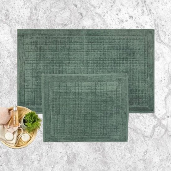 Комплект ковриков для ног в ванную 2 шт. "Karven" Ekose хаки 50*60 см, 60*100 см