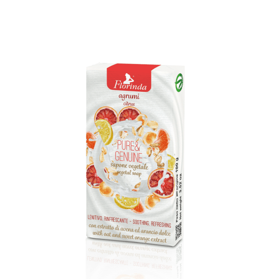 Мыло парфюмированное "Florinda" Pure&Genuine/Просто и Вкусно Agrumi/Цитрусы 100 г