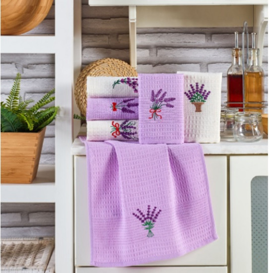 Комплект полотенец для кухни 6 шт. "Meteor" Lavanta 30*50 см