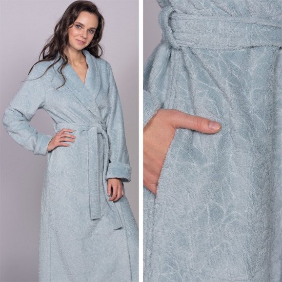 Халат женский велюровый "Vien" Carlotta niagara 48-50 (L/XL)