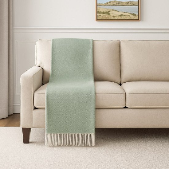 Плед "Paters" Laura белый/зеленый 140*200 см