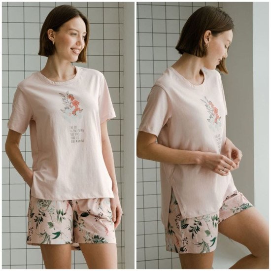 Комплект женский "Almando Melado" шорты-футболка розовый 46 (M)