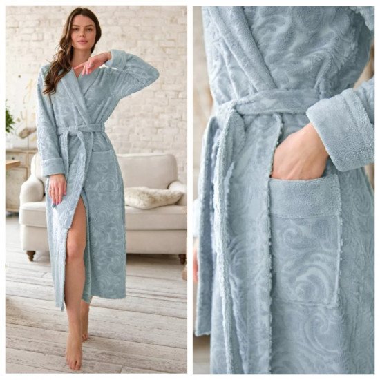 Халат женский велюровый "Vien" Miranda ниагара 52 (2XL)