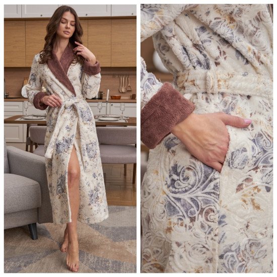 Халат женский велюровый "Vien" Madonna mokko 44-46 (S/M)