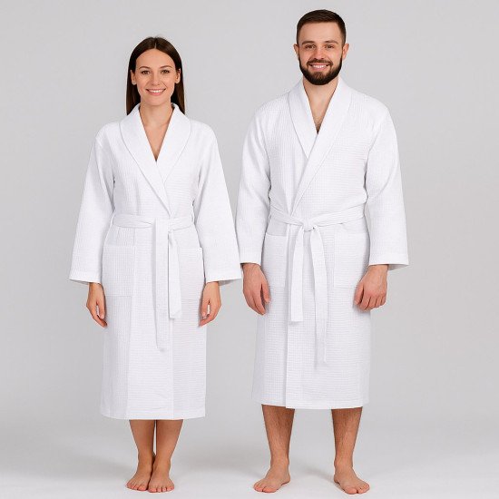 Халат вафельный  Дубки Шалька белый 46-48 (M/L)