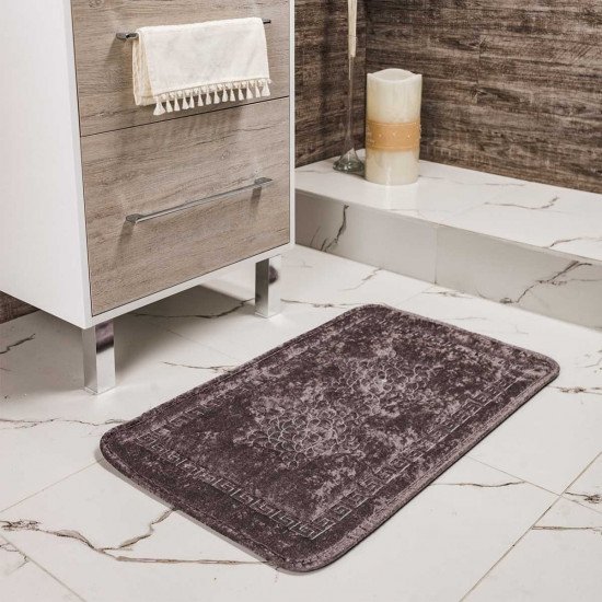 Коврик для ног в ванную 1 шт "Arya" Mathilda темно-серый 50*80 см
