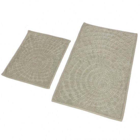 Комплект ковриков для ног в ванную 2 шт. "Karven" Girdap светло-бежевый 50*60 см, 60*100 см