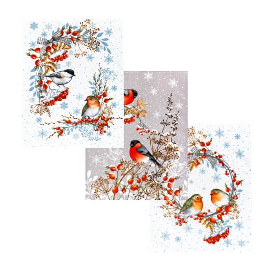 Комплект полотенец для кухни 3 шт. "Арт Дизайн" Рогожка Музыка зимы 45*60 см