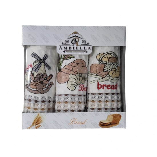 Комплект полотенец для кухни 3 шт. "Ambiella" Хлеб-2 35*50 см