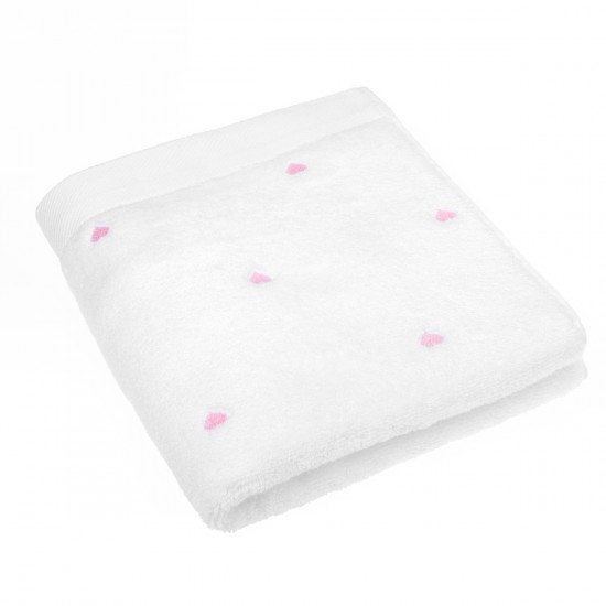 Полотенце махровое 1 шт Love белый-фиолетовый 50*100 см