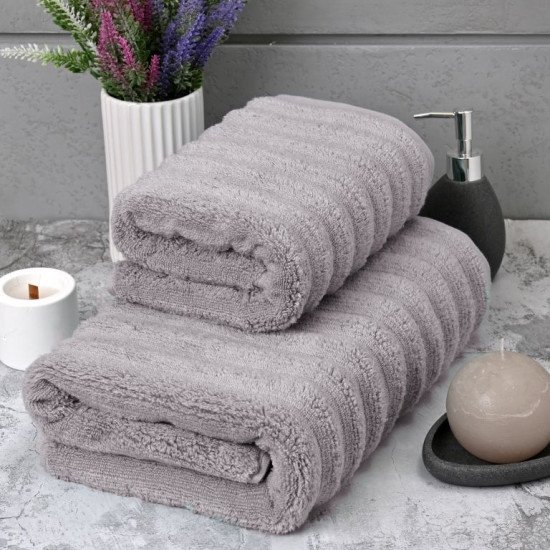 Полотенце махровое 1 шт "Ceylin's" Dalga серый 70*140 см