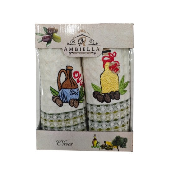Комплект полотенец для кухни 2 шт. "Ambiella" Олива-4 35*50 см