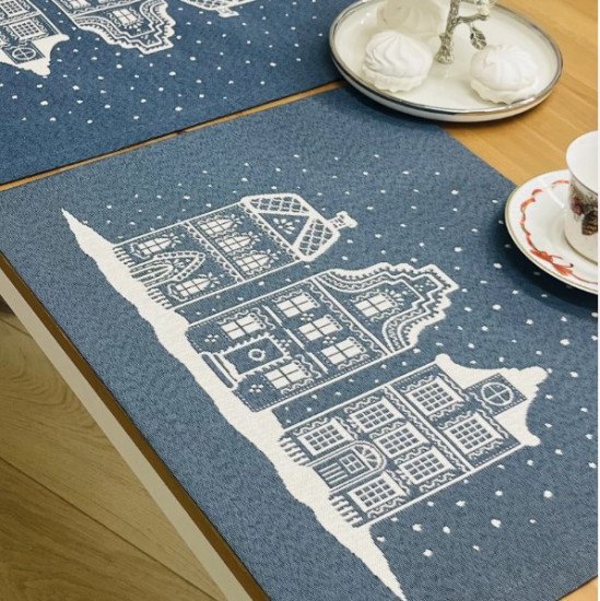 Комплект декоративных салфеток 2 шт. "Гобелен" Нидерланды синий фон 35*45 см-2 шт.