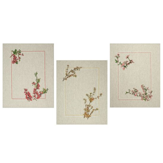 Комплект полотенец для кухни 3 шт. "Белорусский Лён" Весна-3 46*60 см