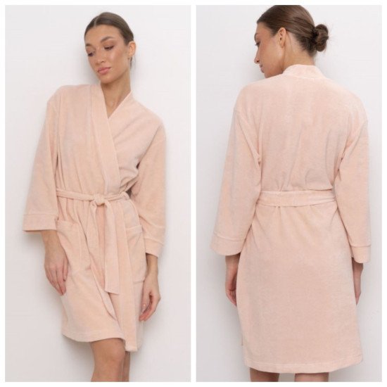 Халат женский велюровый "Almando Melado" персиковый 48 (L)