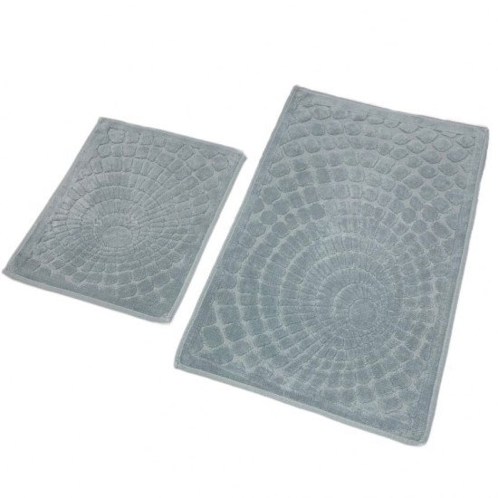 Комплект ковриков для ног в ванную 2 шт. "Karven" Girdap серый 50*60 см, 60*100 см