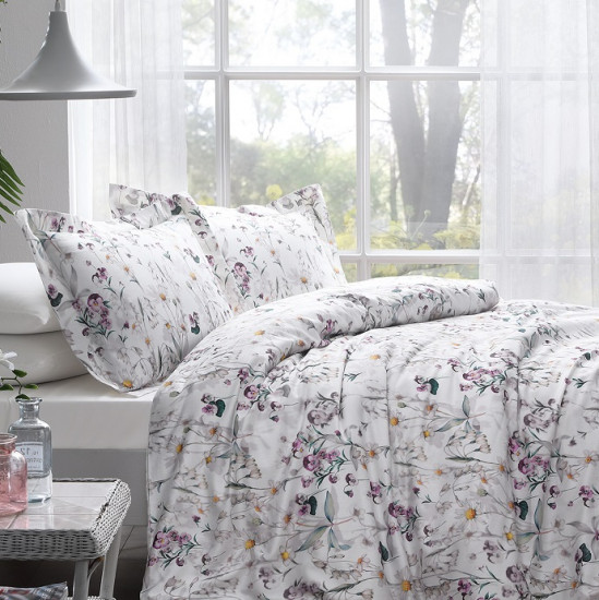 Постельное белье Сатин ДеЛюкс- Daisy кремовый Евро