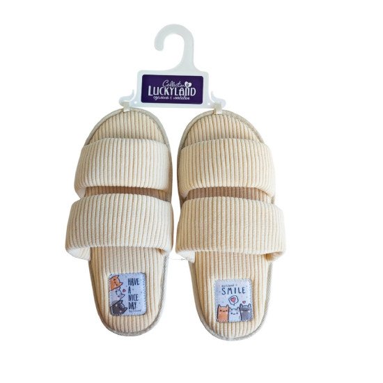 Тапочки женские "Lucky land" Comfort кремовый 41