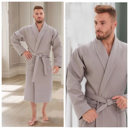 Халат мужской вафельный "Vien" Liberty latte 54 (3XL)
