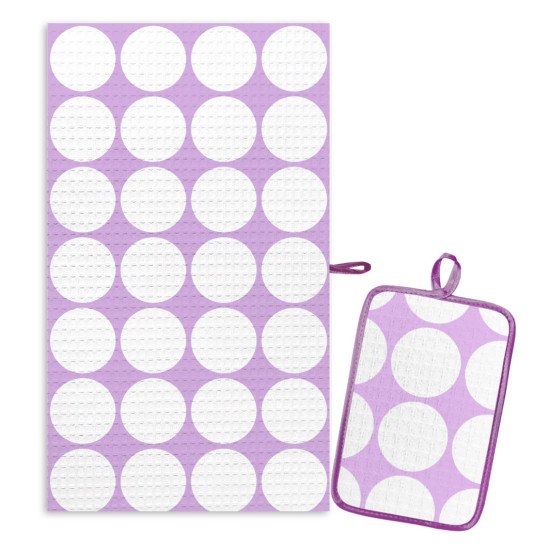 Комплект для кухни 2 предмета "Гранд Стайл" горошек сирень 27*46 см , 14*22 см