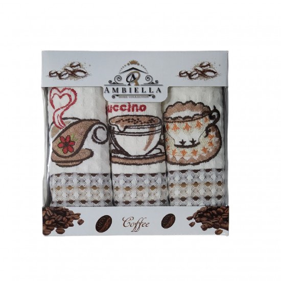 Комплект полотенец для кухни 3 шт. "Ambiella" Капучино 35*50 см