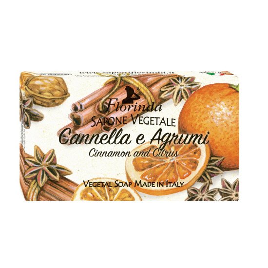 Мыло парфюмированное "Florinda" Magie Di Natale/Новогоднее волшебство Cannella e Agrumi/Корица и цитрус 100 г