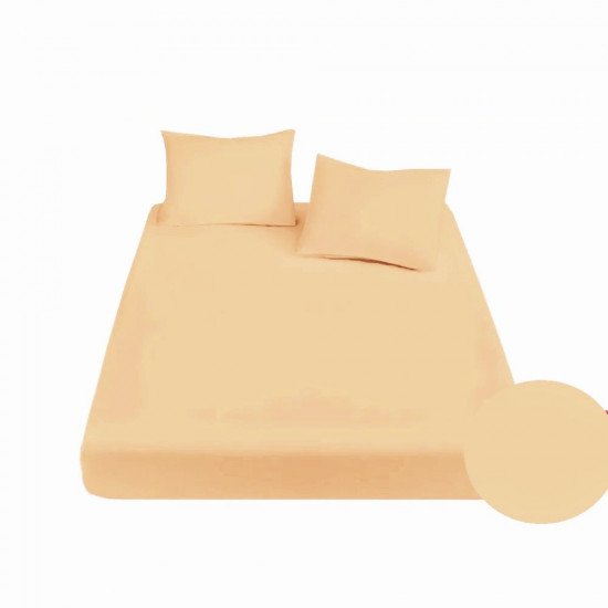 Простыня на резинке Сатин "Nova" кофе 160*200 высота 25 см