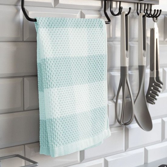 Полотенце кухонное "DeNastia" Клетка бирюзовый 40*60 см