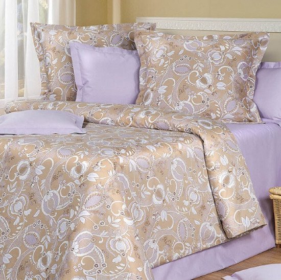 Постельное белье Мако-сатин Premiata- Niki Amber Евро макси (king size)