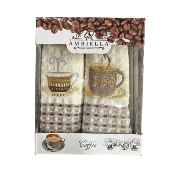 Комплект полотенец для кухни 2 шт. "Ambiella" Кофе-9 35*50 см