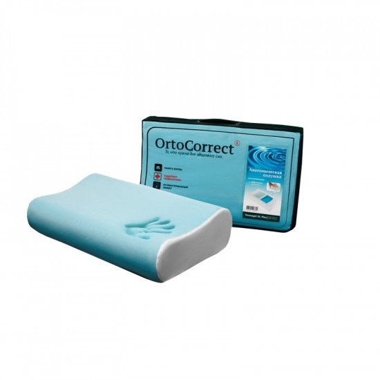 Подушка с эффектом памяти "OrtoCorrect" Termogel XL Plus охлаждающая 38*58*12/14 см