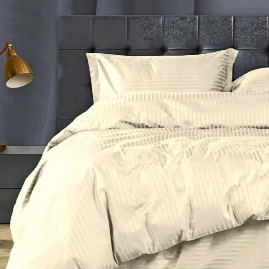 Пододеяльник "Nova" Cтрайп-сатин молочный 175*215 см