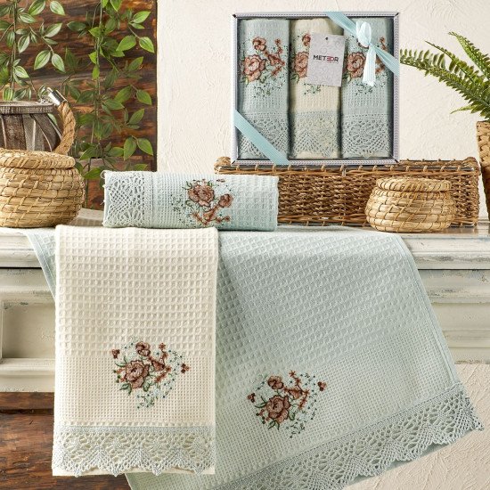 Комплект полотенец для кухни 3 шт. "Meteor" Bertice зеленый 40*60 см