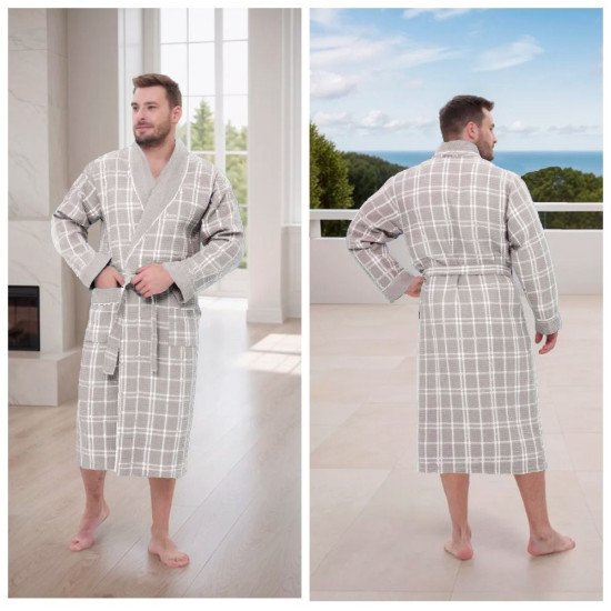Халат мужской вафельный "Vien" Salvador beige 54 (3XL)