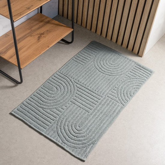 Коврик для ног в ванную 1 шт "DeNastia" Barbara букле зеленый/М111361 60*100 см