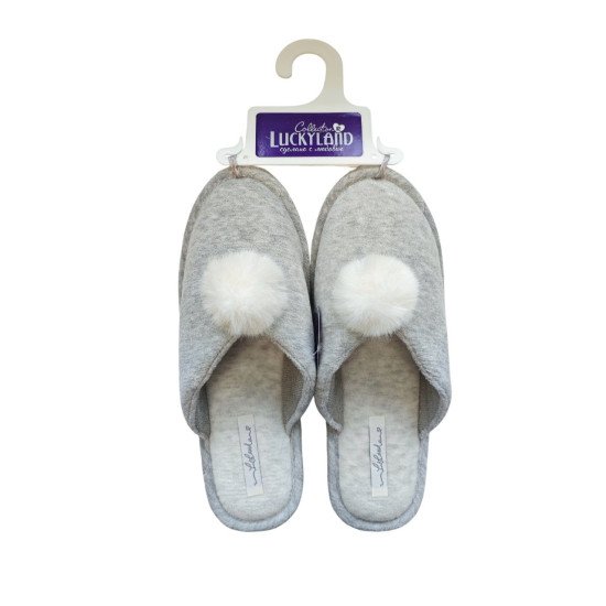 Тапочки женские "Lucky land" светло-серый закрытые 38