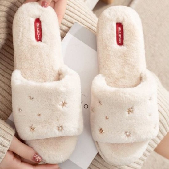 Тапочки женские "Halluci" Золотые снежинки 36/37