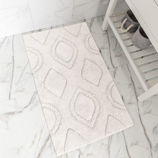 Коврик для ног в ванную 1 шт "DeNastia" Рюши белый/М111310 60*100 см