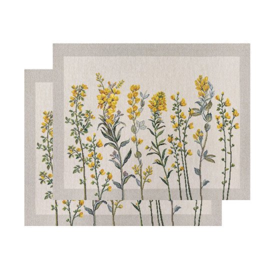 Комплект декоративных салфеток 2 шт. "Гобелен" Зверобой бордюр 35*45 см