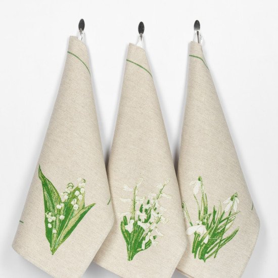 Комплект полотенец для кухни 3 шт. "Белорусский Лён" Цветы-3 46*60 см