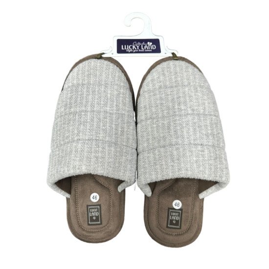 Тапочки мужские "Lucky land" Comfort 4979 светло-серый 46