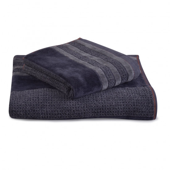 Полотенце махровое 1 шт "Buddemeyer" Jeans серый 0002 70*135 см