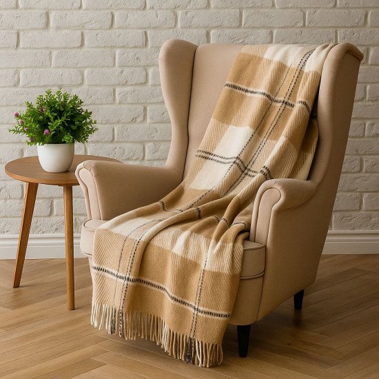 Плед "Vladi" Эльф Mason белый/бежевый/коричневый 140*200 см